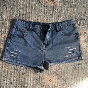 Distressed Denim Shorts